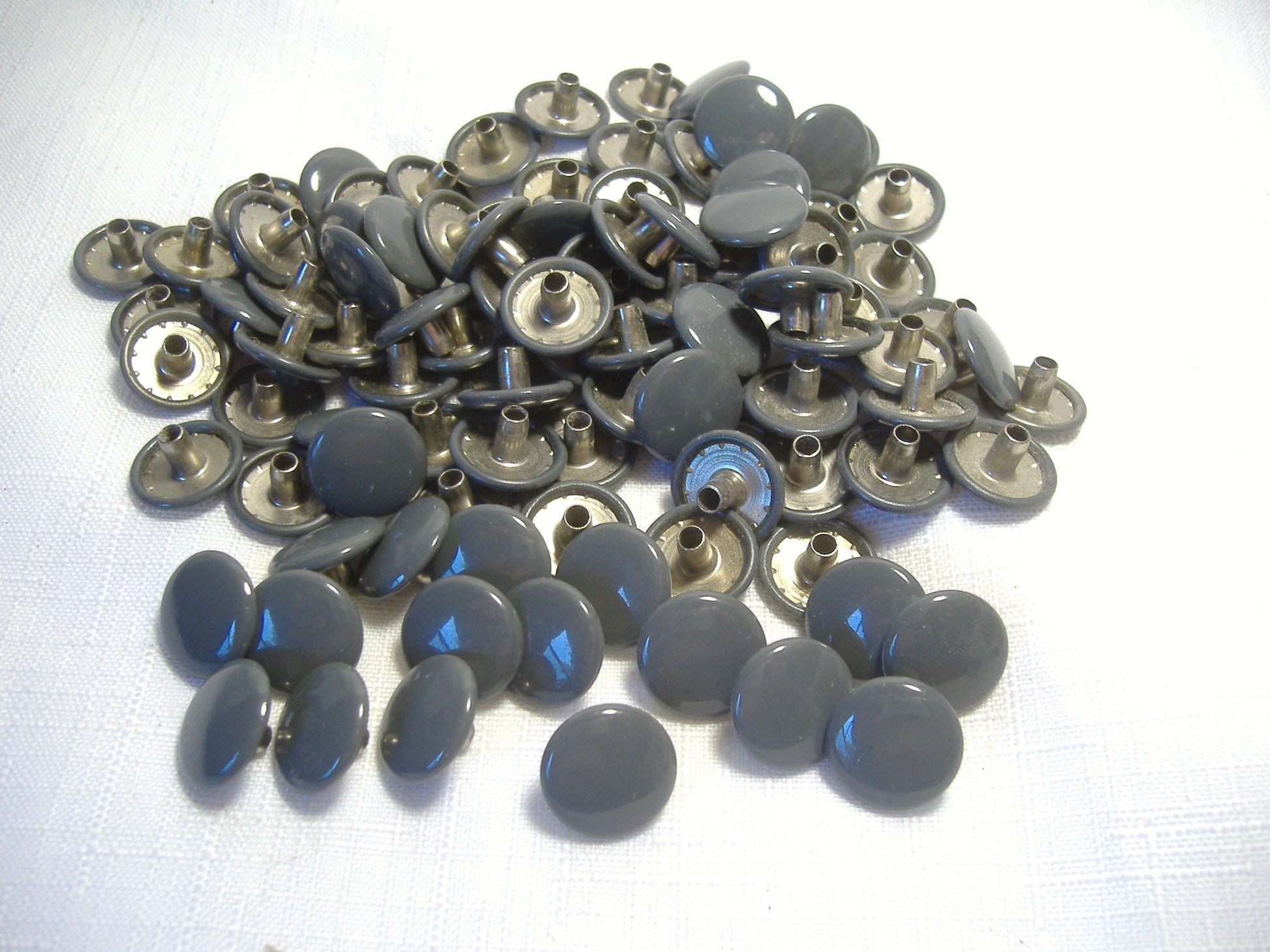 gray stainless steel snap fastener buttons california sidecar OEM NOS repair tonneau cover convertible top