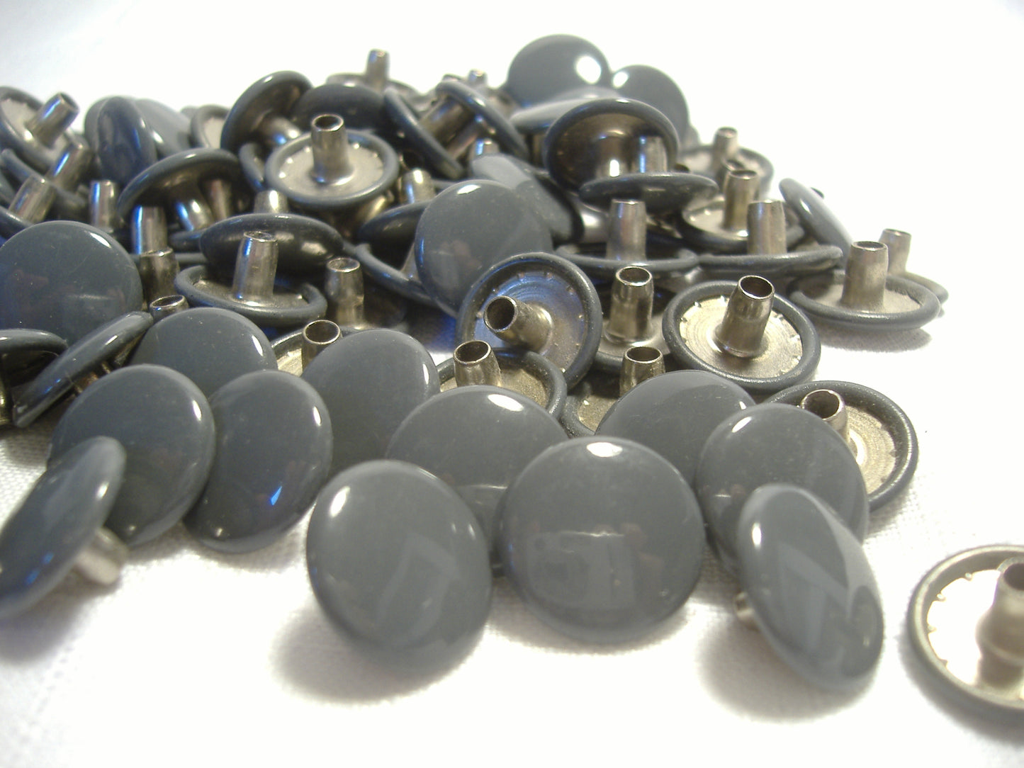 Gray Stainless Steel Snap Fastener Buttons Tonneau Cover Qty 100 Pieces OEM NOS California Sidecar