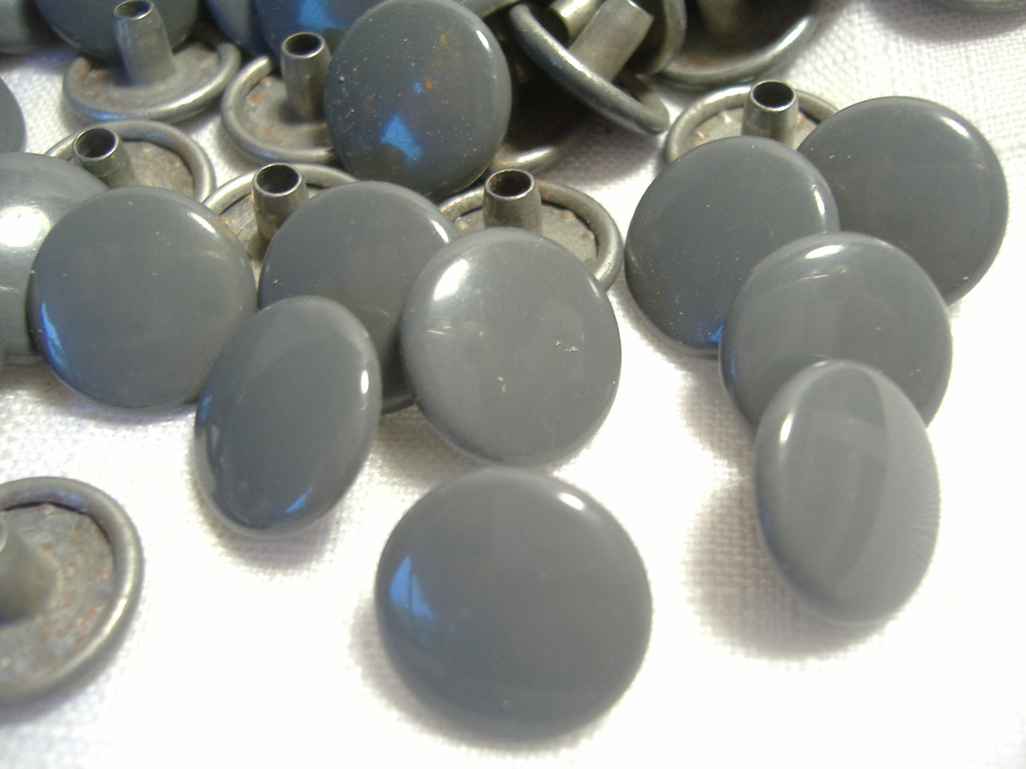 Gray Nickel Snap Fastener Buttons Tonneau Cover Qty 100 Pieces OEM NOS California Sidecar
