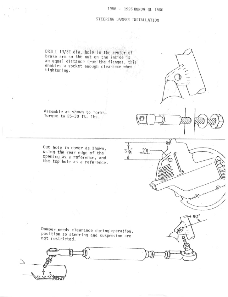 California Sidecar diagram for steering damper mount installation