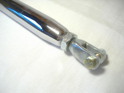chrome 9 inch short straight strut with clevis ends california sidecar