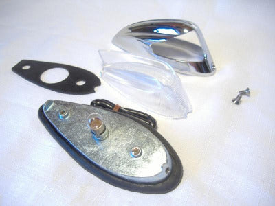 Bottom motorcycle sidecar fender marker light chrome clear