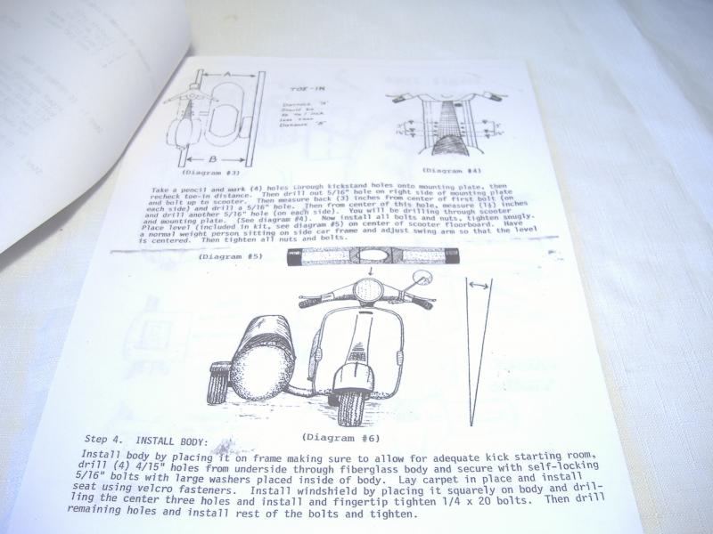 California Sidecar, Partner mounting on Vespa P200 Scooter instructions