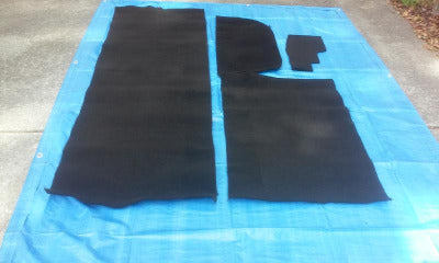Trunk black carpet kit for the Friendship III California Sidecar