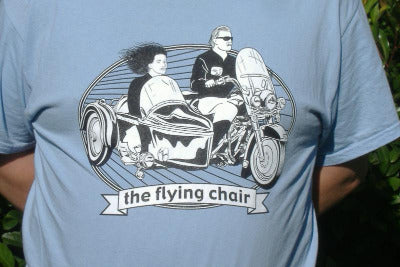 T-shirt motorcycle sidecar light blue