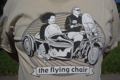 T-shirt motorcycle sidecar tan