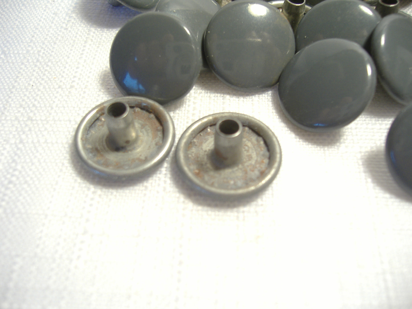 Gray Nickel Snap Fastener Buttons Tonneau Cover Qty 100 Pieces OEM NOS California Sidecar