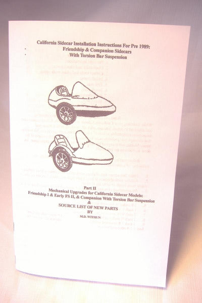 California Sidecar set up manual for pre 1989 models with a torsion arm suspension