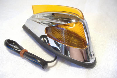 Motorcycle sidecar amber fender marker light chrome steel