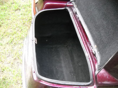 Trunk black carpet kit for the Friendship III California Sidecar latch plate