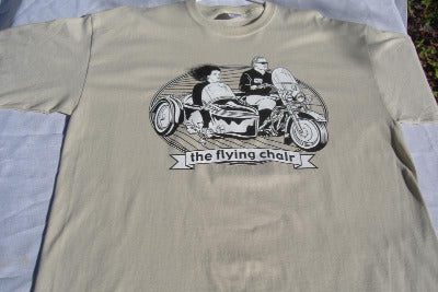 T-shirt motorcycle sidecar tan